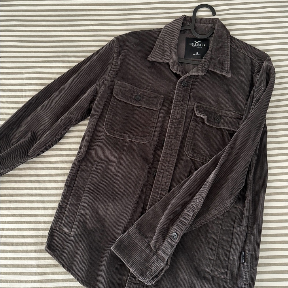 Hollister Men's Black Corduroy Shirt Jacket